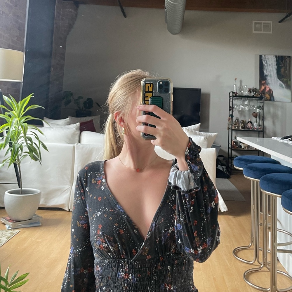 Urban Outfitters Black Floral Long Sleeve